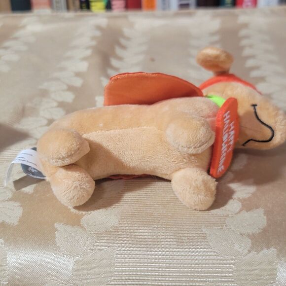 Hallmark Happy Halloweenie Dachshund 6” dog plush in a Mask & Glow in Dark Cape - Picture 8 of 13